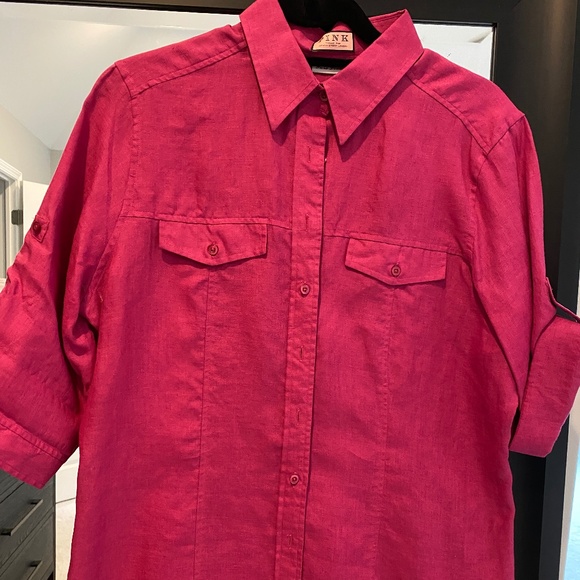 Pink Linen Blouse - Picture 1 of 3